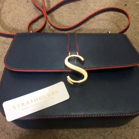 Strathberry navy red trim bag - Picture 6 of 8
